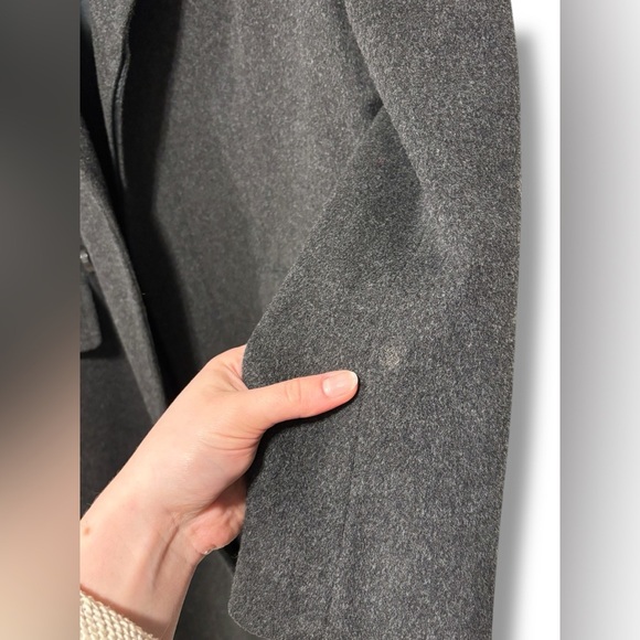 Loro Piana x J. Hilburn Men’s Wool Cashmere Long Charcoal Grey Coat Size Small - Picture 15 of 16